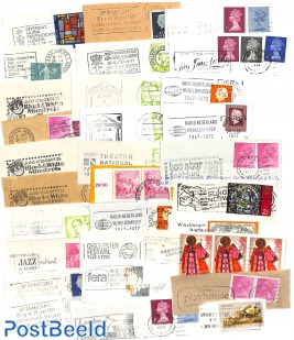 Lot with 30 'flag postmarks' on theme of music