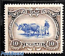 Kedah 10c, WM ScriptCA, Stamp out of set