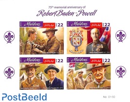 Robert Baden-Powell 4v m/s, imperforated