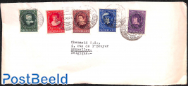 Cover sent to Belgium with welfare stamps 17-10-1955