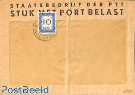 Envelope to Holland, postage due 10c