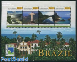 Union Island, Sites & scenes of Brazil 4v m/s