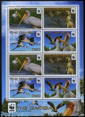 WWF, Stork (mycrteria ibis) m/s with 2 sets