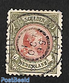 5 gulden, used