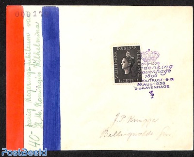 Homemade cover with Special cancellation 1898-1938