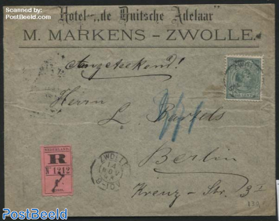 Registered letter from Zwolle to Berlin