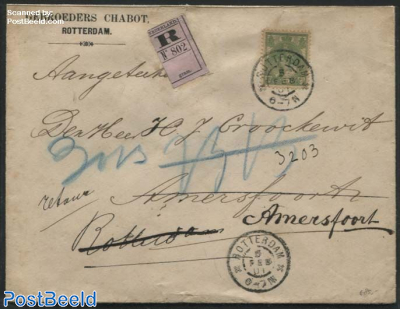Registered letter, returned to sender, with NVPH No. 68