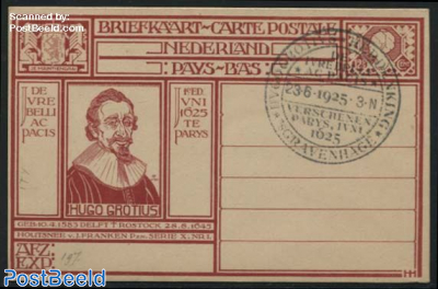 Postcard Hugo de Groot, Exposition cancellation, not sent