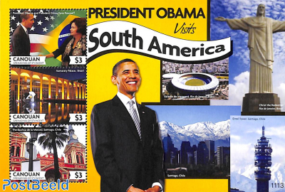 President Obama visits South America 3v m/s