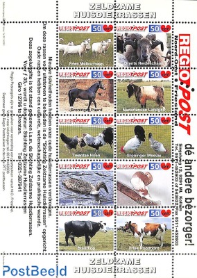 Sheet local mail, rare domestic animals