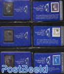 12 Silver Replica's of Wilhelmina stamps in album